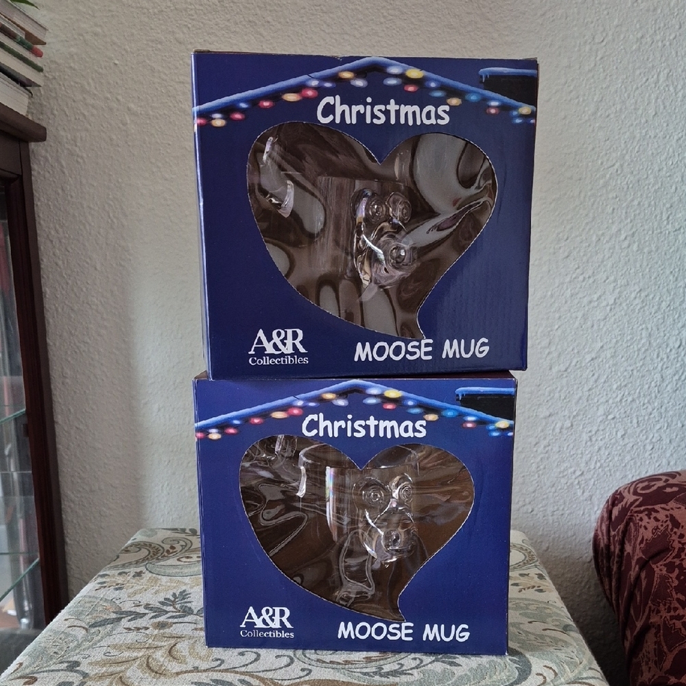 National Lampoon's Christmas Vacation Moose Mugs Drink Glasses - New In Box